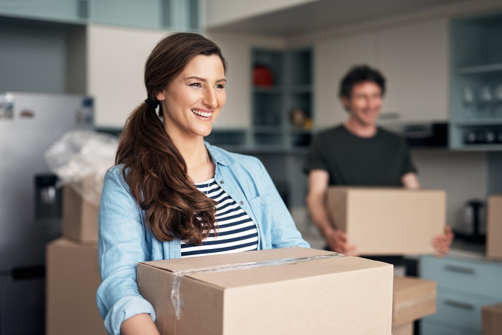 Couple moving into a home